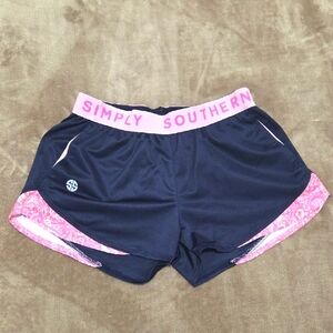 Simply Southern Women's Navy and Pink Shorts